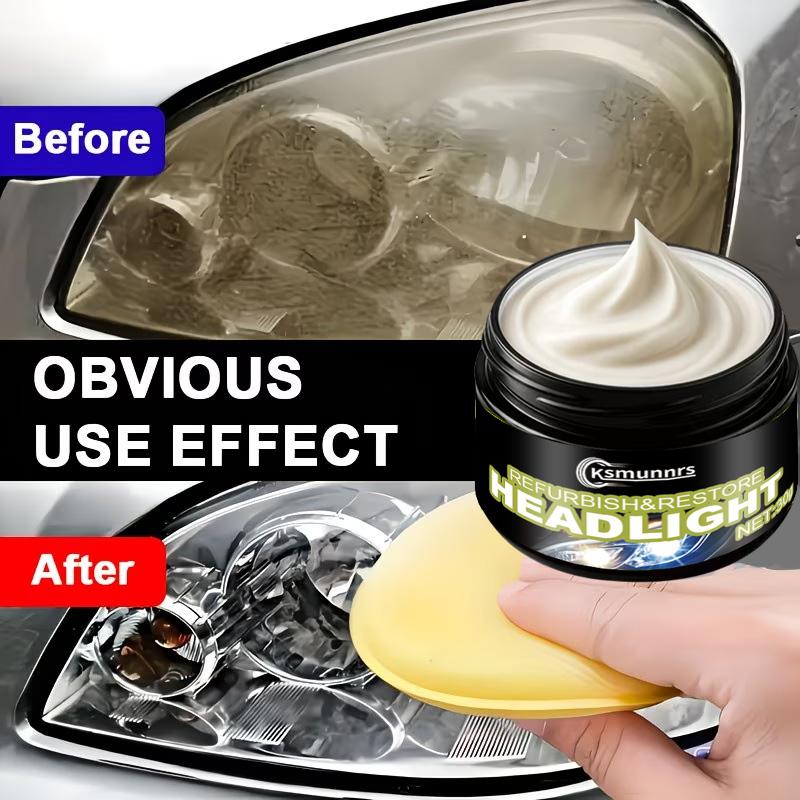 Automotive Headlight Repair Wax – Headlight Refurbishing Polish. Repairs yellowing, oxidation and hazing for brighter illuminati