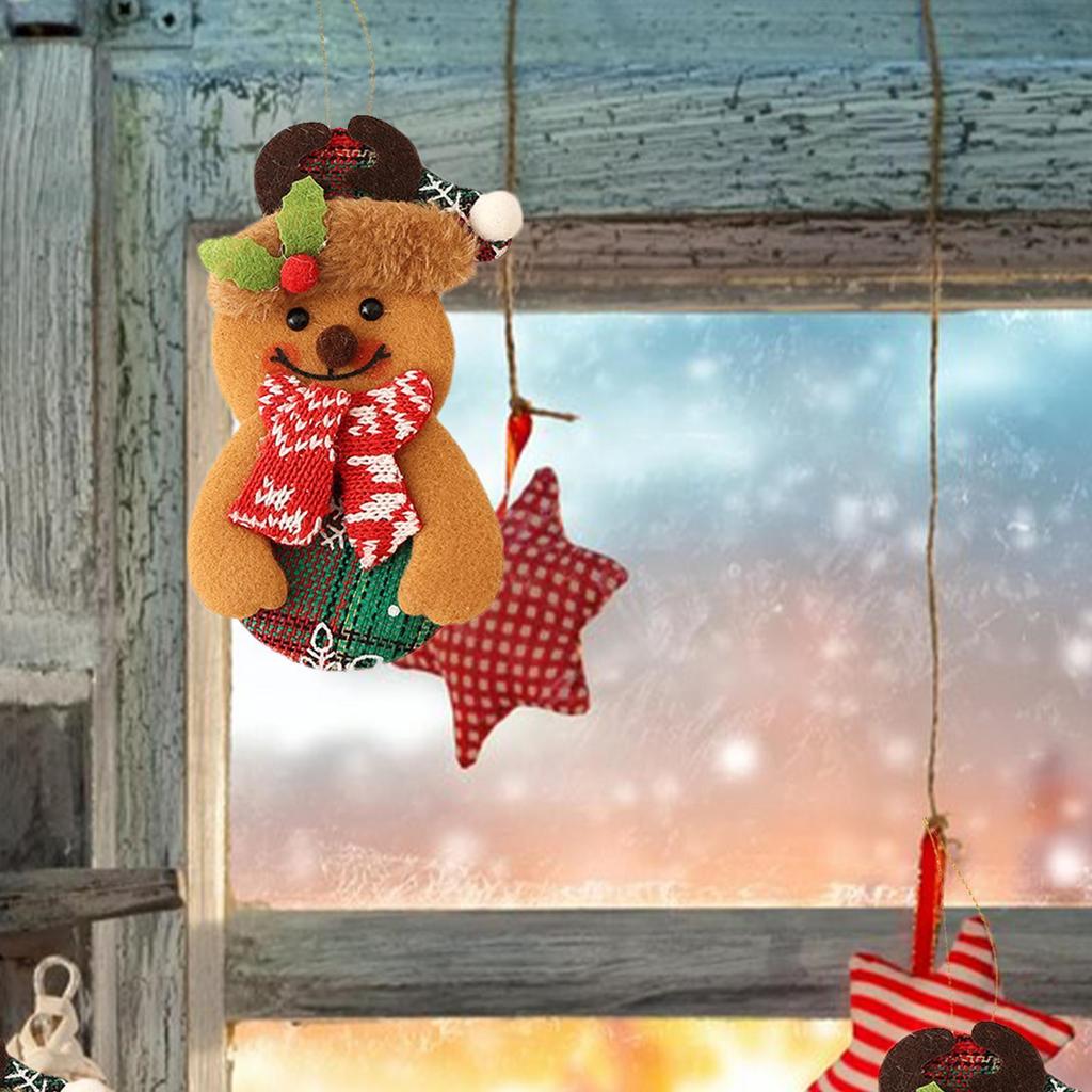 Christmas Tree Santa Ornament Lanyard Included Polyester Fibre Santa Pendant Decor For Christmas For Living Room Bedroom Mantel