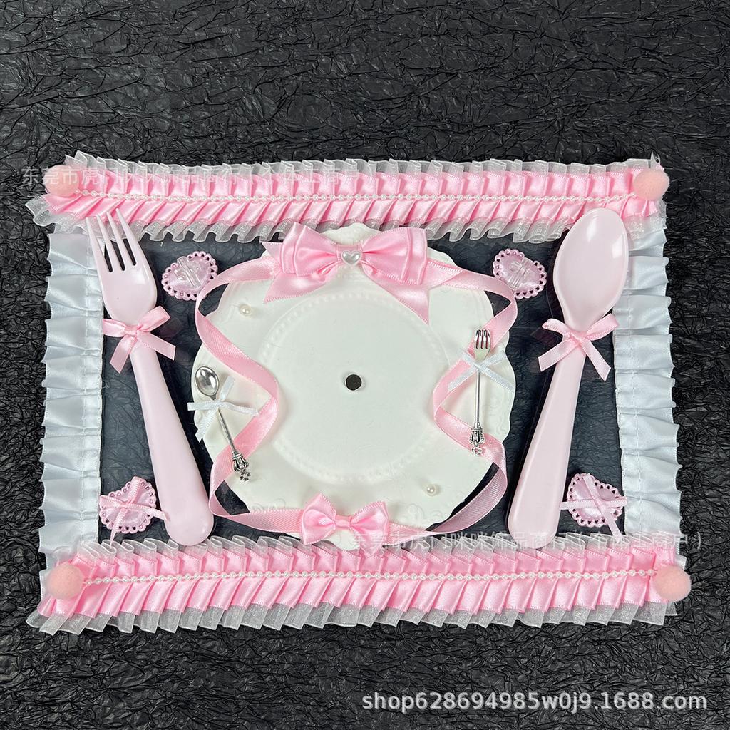 Dinner Plate Finished Pain Board Pain Bandaging Board White Gu Mei Self-push Cake Bar Knife and Fork Pain Board Photo Props