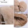 Winter Twist Pattern Knitted Hat, Velvet Warm Scarf, Integrated Pullover Hat, Cold-proof Wool Hat, Women