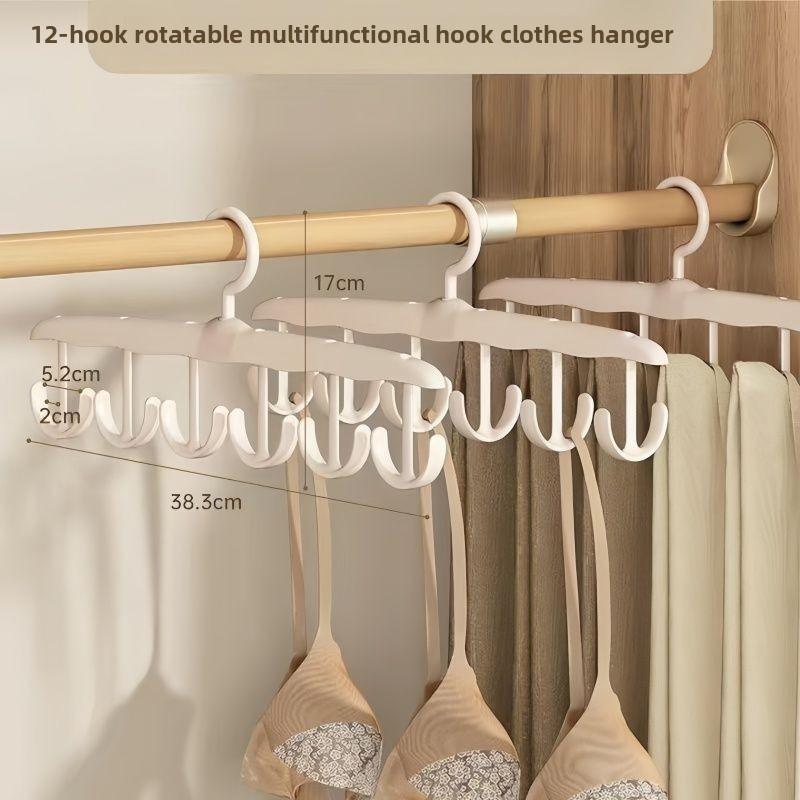 Platzsparender drehbarer Kleiderbügel mit 12 Haken - Ideal für Krawatten, Unterwäsche, Westen und Röcke | Ein tragbarer Organizer, geeignet für Studentenwohnheime und Heimaufbewahrung.