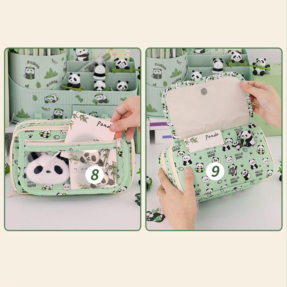 Creative Cartoon Pen Pouch Panda Zipper Pencil Pouch Capibara Pencil Bag  Student