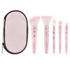 5Pcs Cute Compact Makeup Brush Set With Case Premium Brush for Flawless Foundation, Blush, Eyeshadow Application Beauty Tools