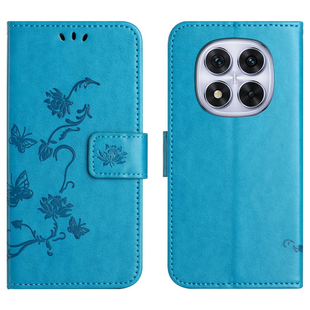 For Xiaomi Redmi Note 15 Pro 5G (Global) Case Wallet Stand Imprinted Butterfly Flower PU Leather Phone Cover