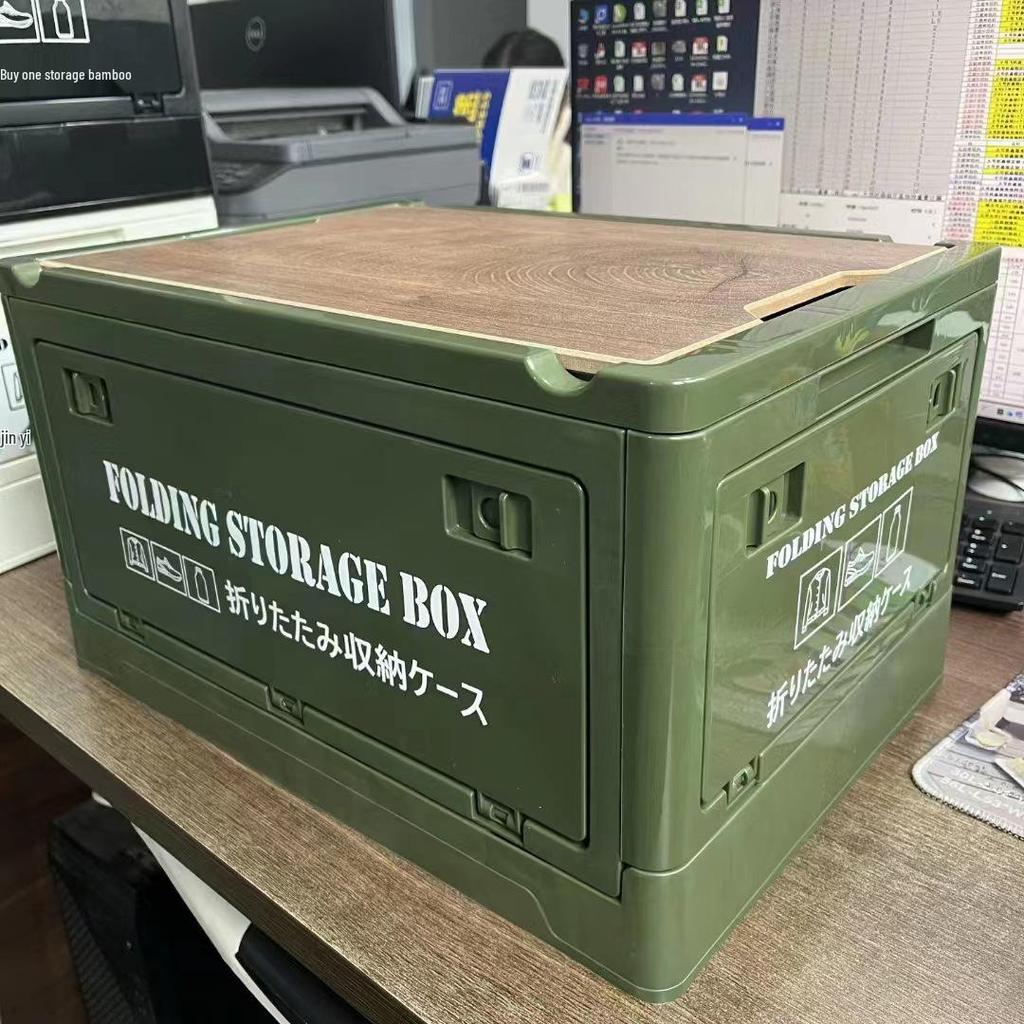 Faltbare Outdoor-Camping-Aufbewahrungsbox mit Holzdeckel