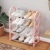 Entryway Shoe Rack 4 Tiers Large Bearing Capacity Great Load Detachable Thickened Steel Pipe