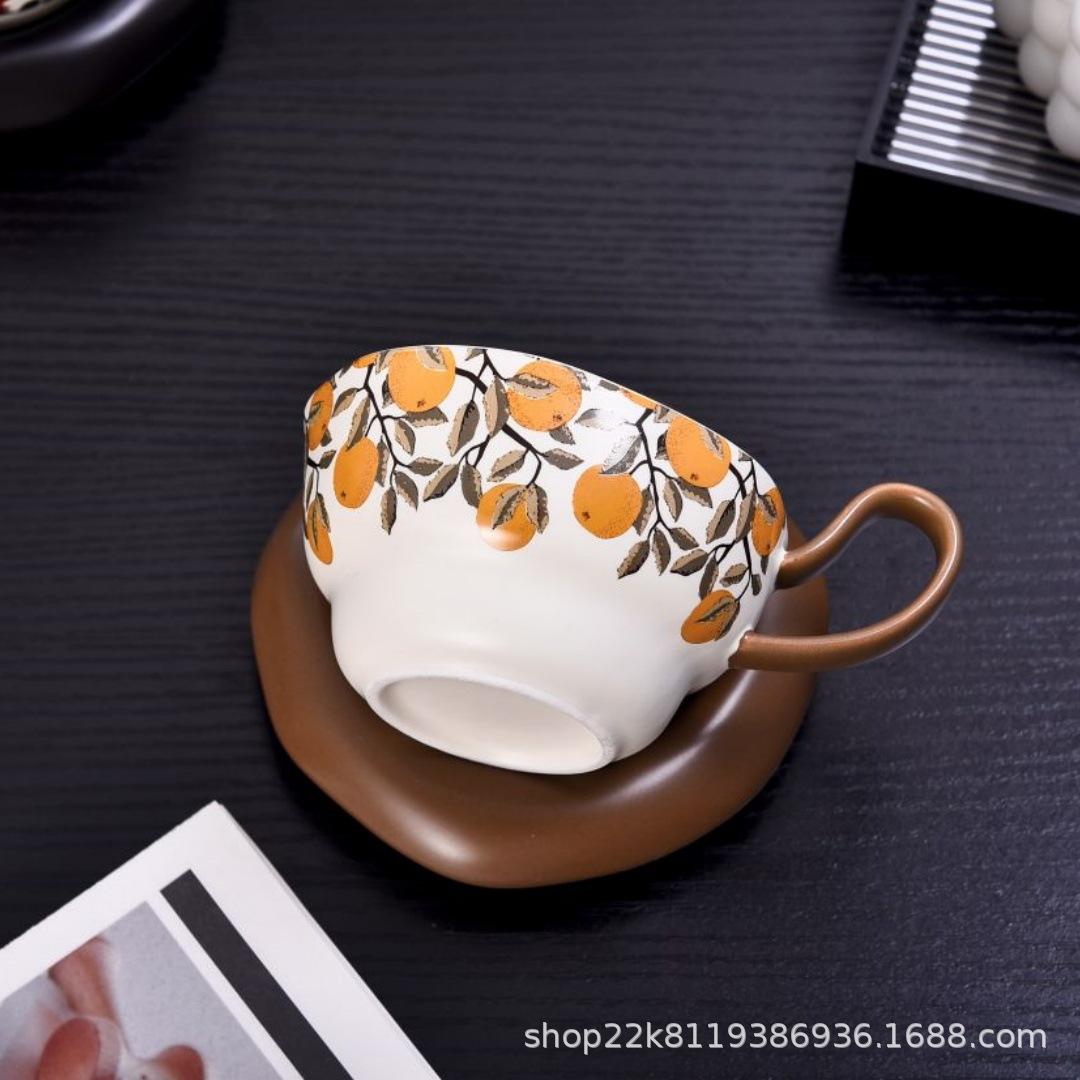 Vintage Designer Medieval Coffee Cup High-End Exquisite Ceramic Niche Couple Cup High-End Fashion 240ml