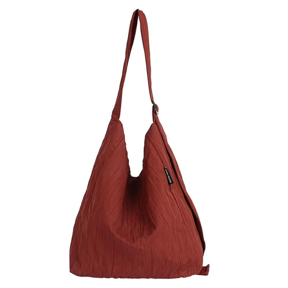 

Large Capacity Student Shoulder Bag Nylon Women s Handbag Korean Wrinkled Totes Bag Female красный