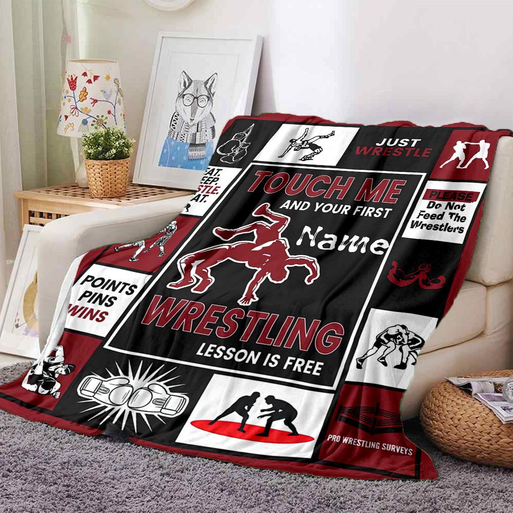 Wrestling Bandana Eat Sleep Wrestle Repeat Cozy Blanket Text Soft Warm Cozy Throw For Sofa Couch Office Bed Picnics Four Seasons Universal Modern