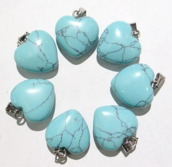 20MM Heart-Shaped Natural Crystal Stone Pendant Necklace DIY Accessory