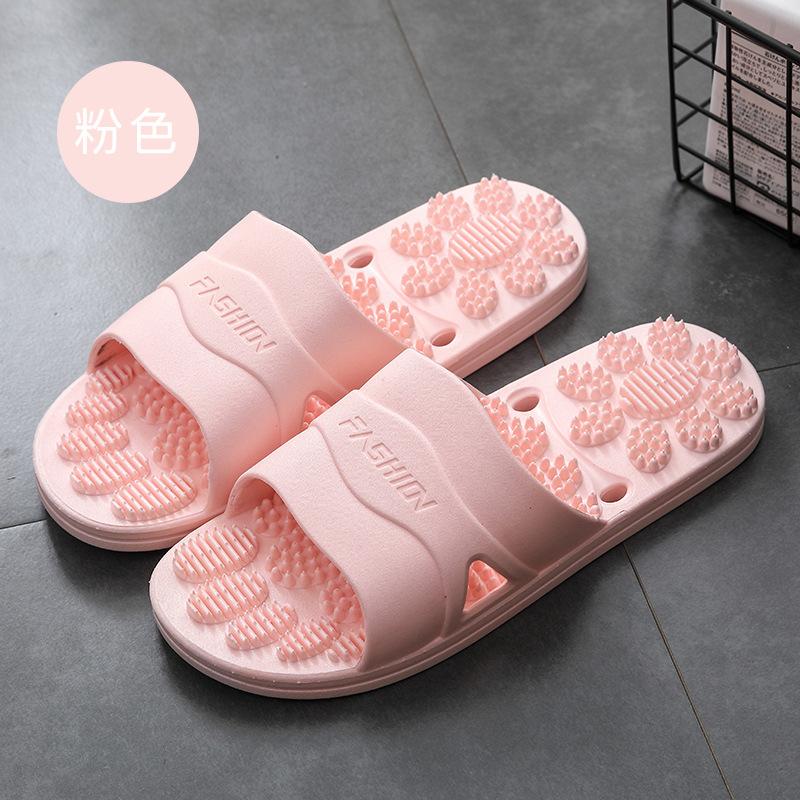 WaterLeaky Bathroom Slippers Massage sole Quick-drying Shower Hollow Out Indoor Soft PVC Shoes Anti-Slip Flip Flops Men Women