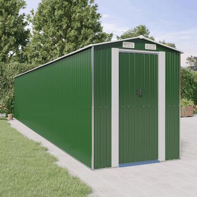 Vidaxl Garden Shed, Green, 192X1021X223 Cm, Galvanized Steel