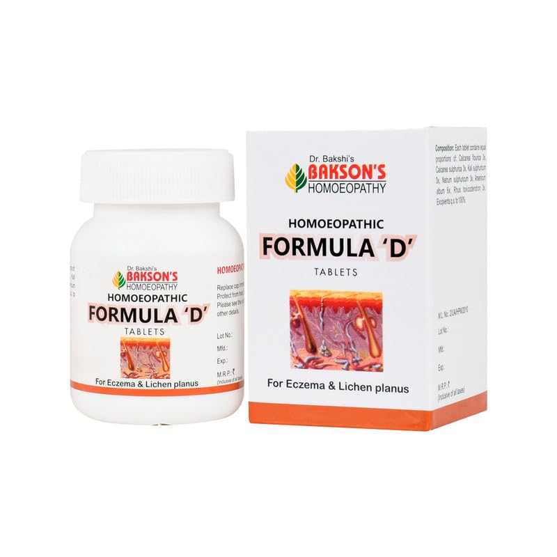 Bakson's Homoeopathy Formula D Tablets 75 Tablets For Skin Care, Relief From Redness, Dryness, and Irritation