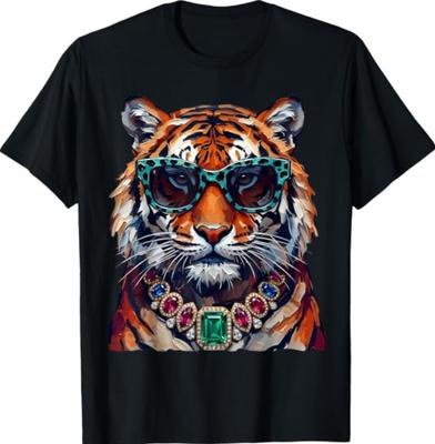 Cool Tiger Roar Leopard Sunglasses Funny Tiger T-Shirt