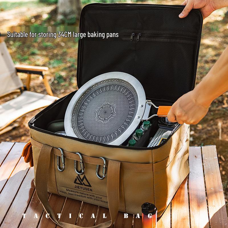 Compact Camping Gear Storage Bag: Portable Anti-collision Box for Cookware, Tableware, Tools, and Gas Canister
