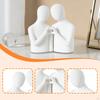 Abstract Couple Statue Desktop Ornament Art Porcelain Table Centerpiece Heart Gesture Figurine Lover