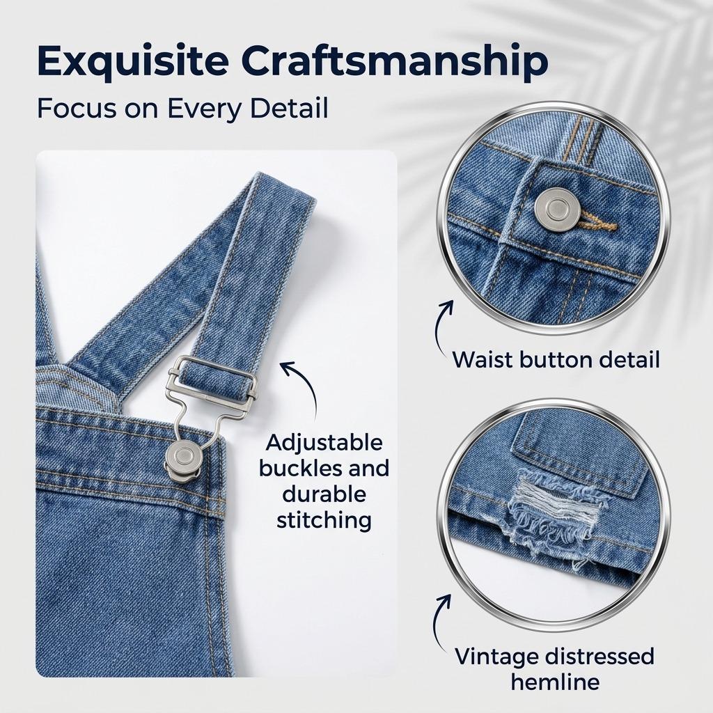 Girls' Denim Suspender Dress New Spring-Summer Style Trendy Internet Celebrity Baby Long Dress