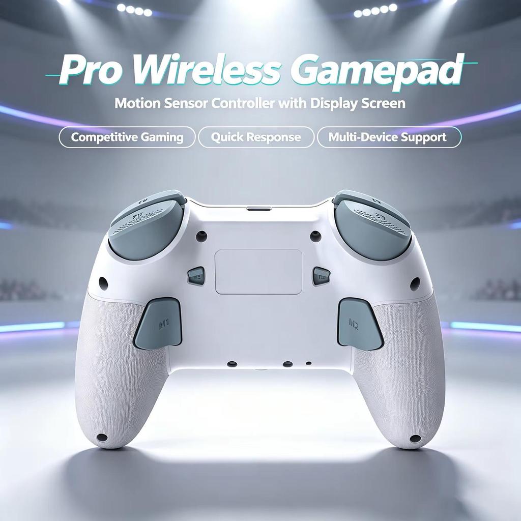 Multiplattform Wireless Bluetooth Game Controller mit Bildschirm & Gyroskop - Kompatibel mit Switch, PC, Android, iOS
