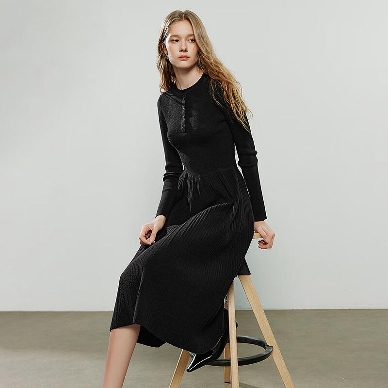 Chuyu Women's High-Sense Commuter Knitted A-Line Dress