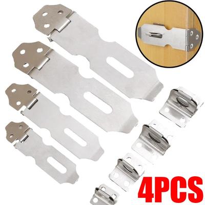 Stainless Steel Lock Buckle Anti Theft Hasp Staple Shed Latch Padlock Clasp Household Burglar-proof Hardware for Door Cabinet