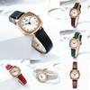 Retro-Quadratuhr für Damen mit Quarzwerk und Lederarmband