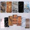 UP37 Marble Wood Transparent Phone Case for Samsung Galaxy A04 A04S A14 A23 A34 A54 M23 M33 M52 M53