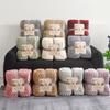 Thick Double-Layer Lamb Plush Solid Blanket Faux Fur Throw Quilted Shawl for Winter Air Conditioning Blankets for Home Travel