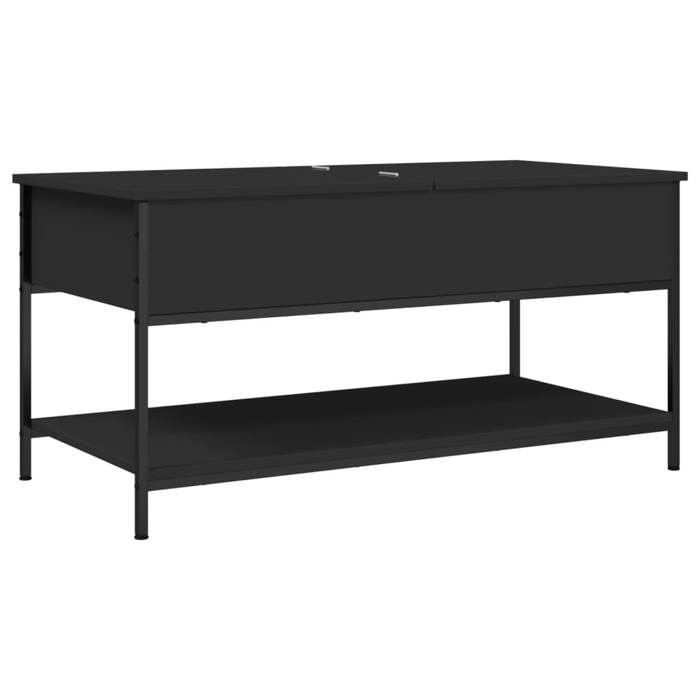 VidaXL Table Basse, Bout de Canapé avec Pieds Réglables, Table d'Appoint avec Rangement Salon Intérieur, Moderne, Noir Bois 845346
