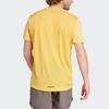 Adidas Letter Print Short Sleeve Outdoor Sports T-Shirt Men Tops Yellow IP4816
