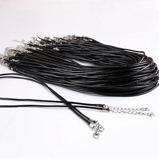 10 szt./zestaw Naszyjnik pleciony regulowany czarny sznurek ze sztucznej skóry Choker na imprezę