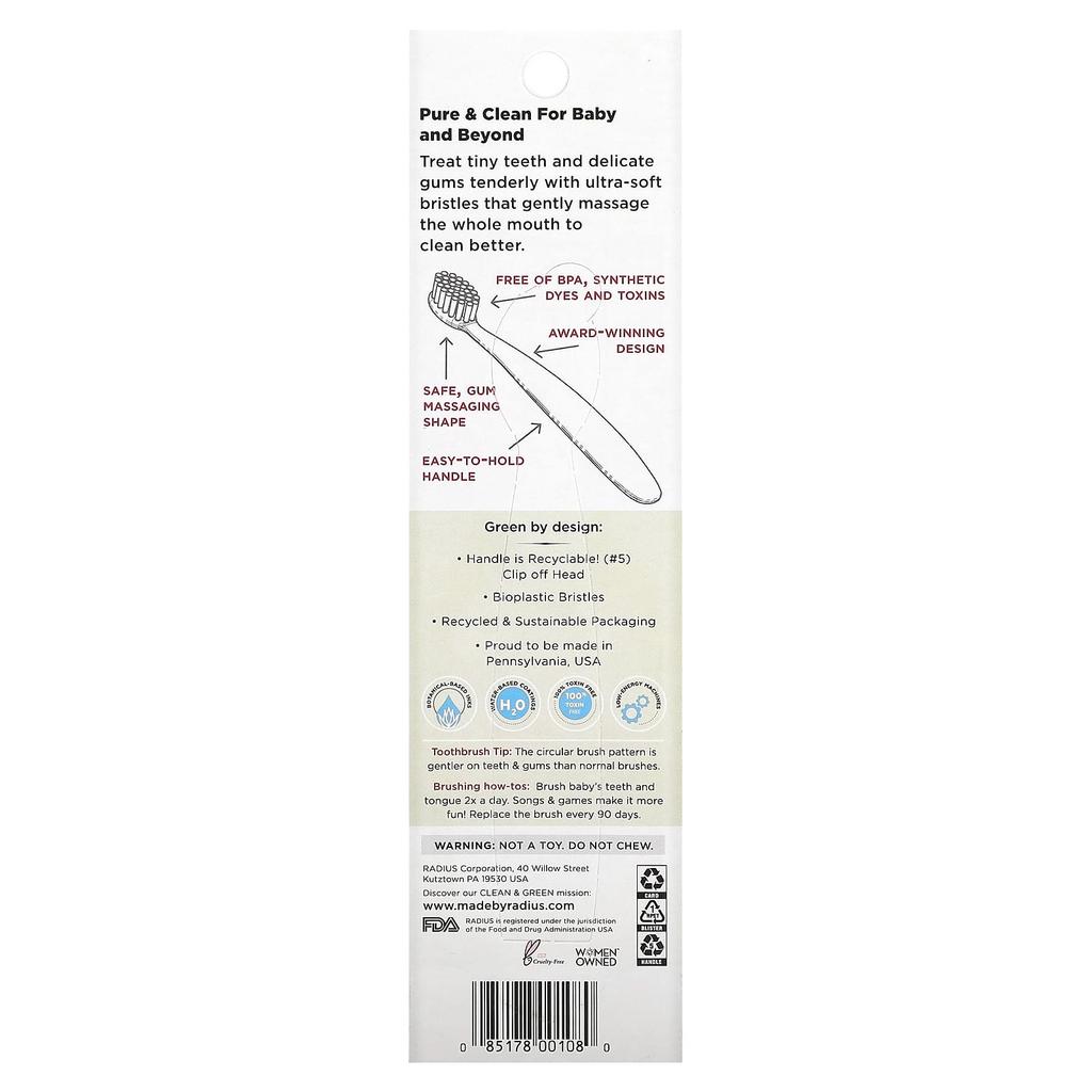 RADIUS Pure Bürste, 6+ Monate, ultra-sensitiv, 1 Zahnbürste