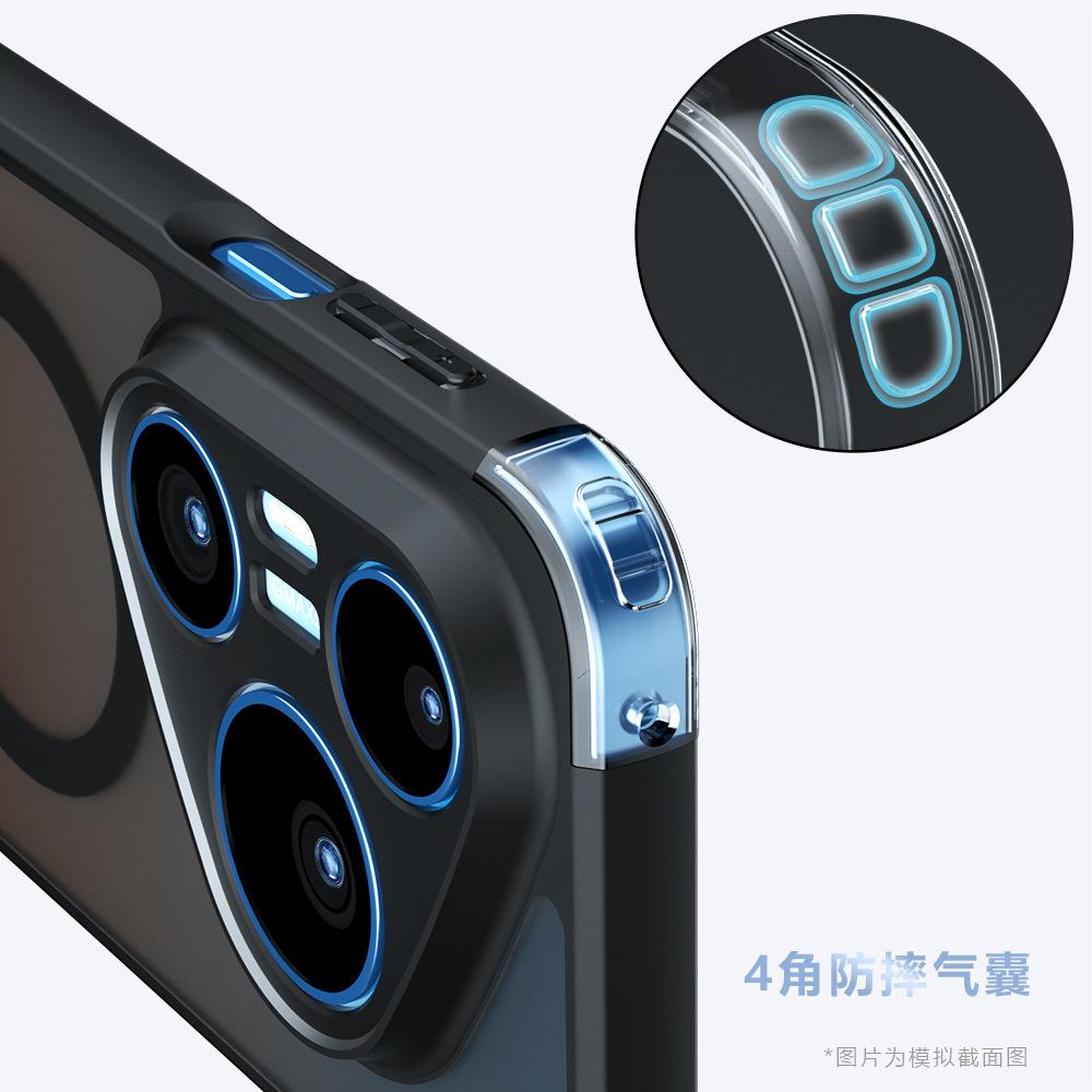 Applicable to Huawei Pura90Pro fog-sensitive magnetic bracket mobile phone case mate80 anti-drop Honor X70 protective case