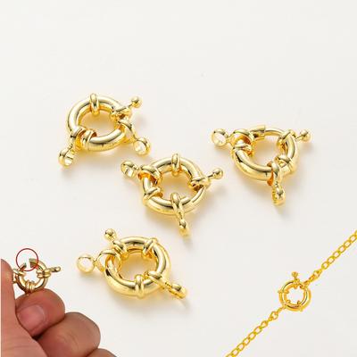 3Pcs/Lot Golden Silvery 11/13/15mm Metal Clavicle Necklace Clasp Spring Clasp For DIY Fashion Jewelry Making Finding Accessories