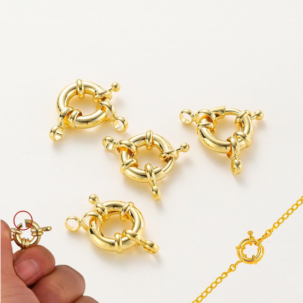 3Pcs/Lot Golden Silvery 11/13/15mm Metal Clavicle Necklace Clasp Spring Clasp For DIY Fashion Jewelry Making Finding Accessories