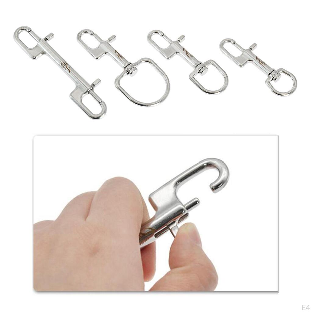 316 Stainless Steel Ended Bolt Snap Hooks Sided Trigger Chain Metal Clip Scuba Diving Clips Key