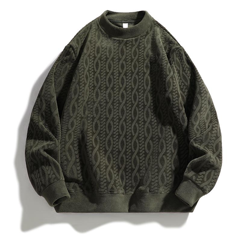 

Yipinpinyuan YPY9815 Coral Fleece 3D Jacquard Hoodie - Sizes 35-39, Double-Sided. L