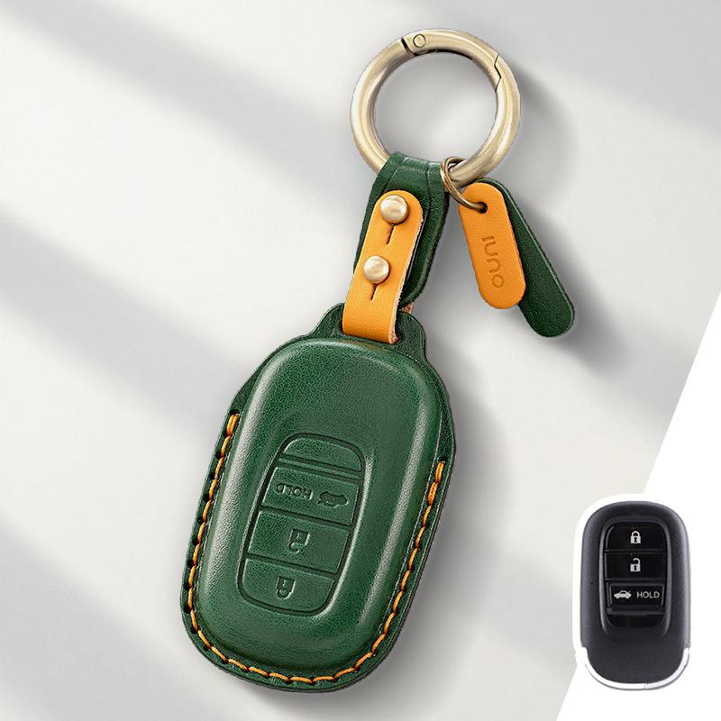 Genuine Leather Protector for CR-V HR-V Civic Accord Pilot Key Case Cover Fob