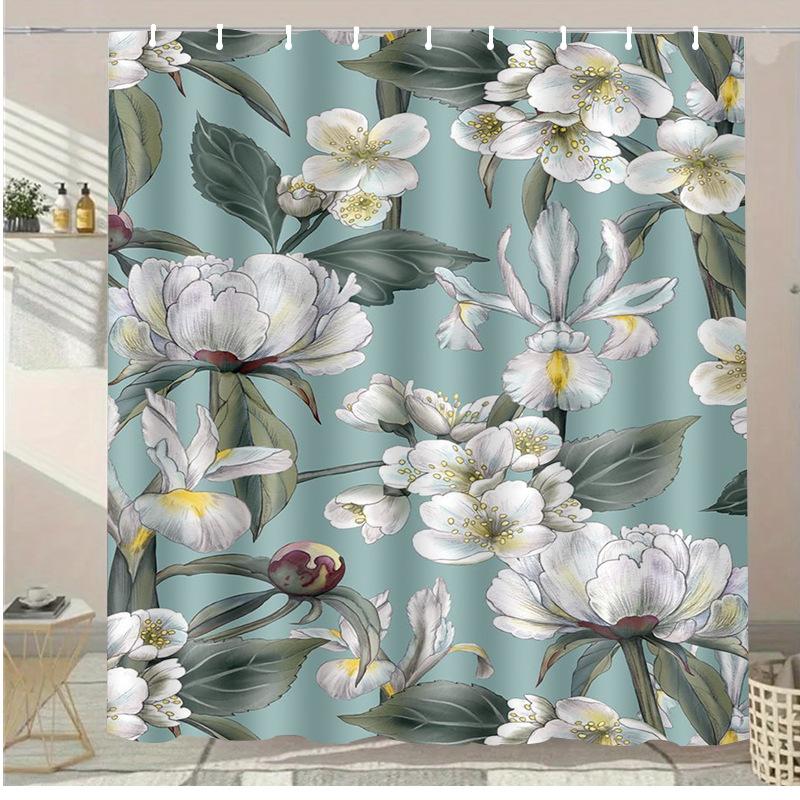 A Variety Of Fruits Washable Dirt-Resistant Shower Curtain Shower Head Waterproof Polyester Bath Curtain For Home Decor