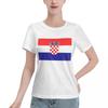 Croatia Football Flag TShirt Women Short Sleeve T Shirts Crew Neck Streetwear Cotton Summer Tees Streetwear