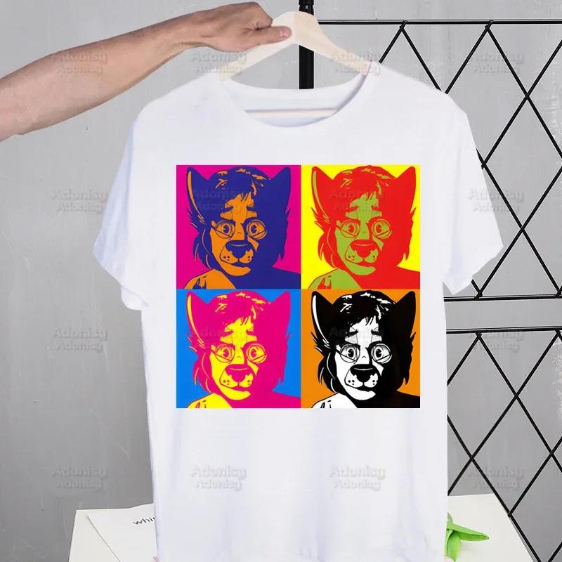 Furry Harajuku Tshirts Summer Unisexwo Unisex Hip Hop Funny Print Tshirt Streetwear T Shirts Short Sleeve Tops Shirt