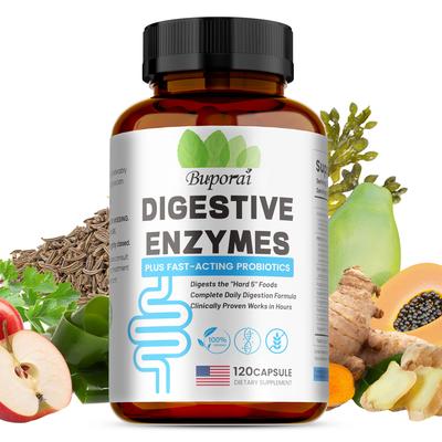 Complex Enzyme Digestive Supplement, Containing Probiotics and Prebiotics, Promotes Gut Health, Relieves Bloating, Suitable for Both Men and Women.