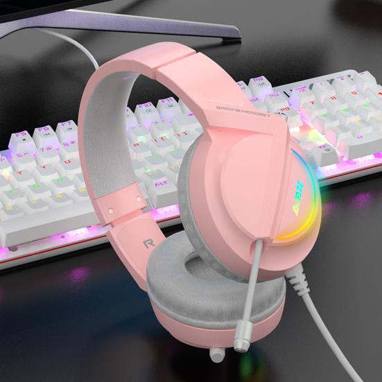 AJAZZ AX365 Wired Headphone Over-ear Noise Reduction Ergonomic USB/3.5mm 7.1 Surround Sound Gaming Headset for Desktop