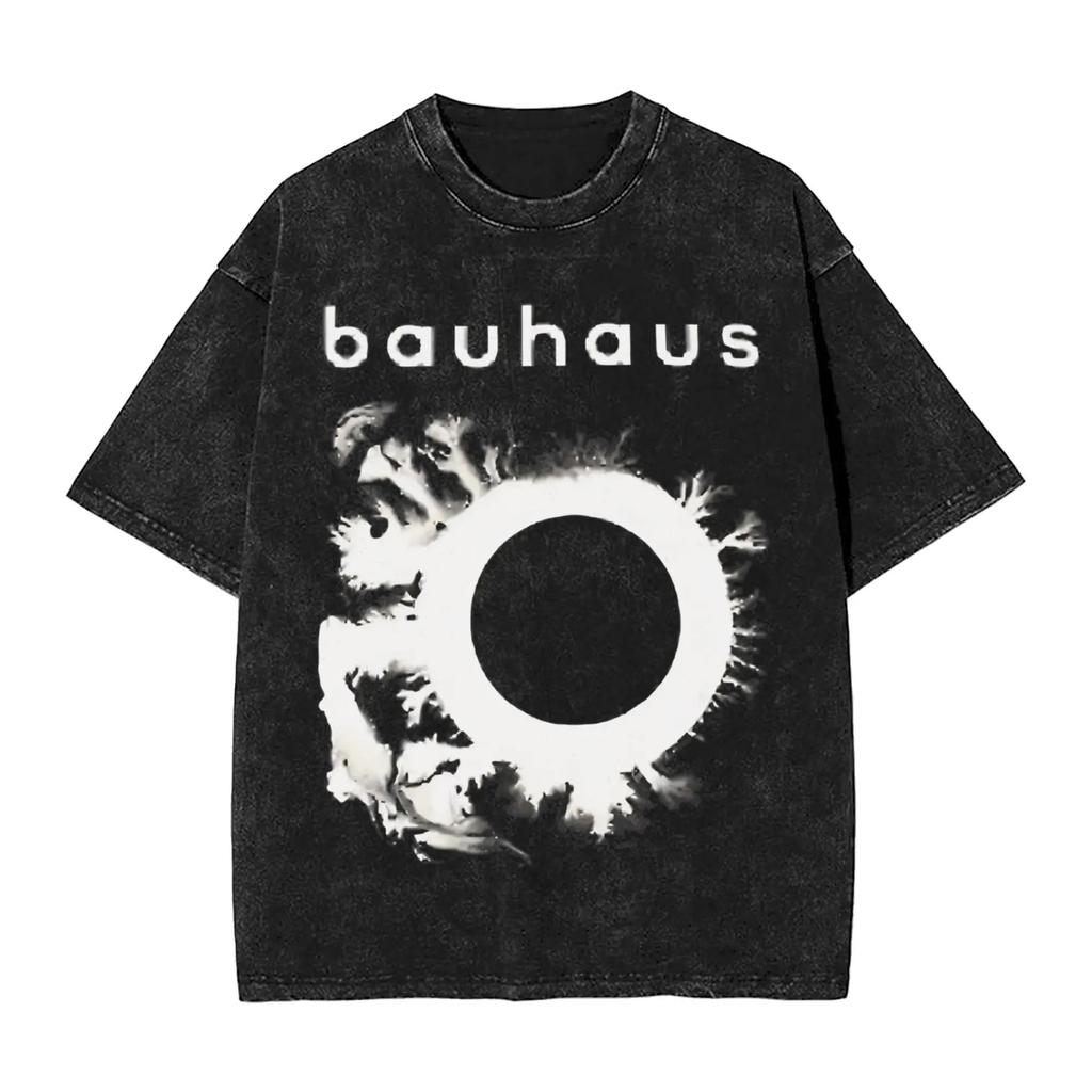 Classic Gothic Rock Pioneer Band Bauhaus Graphic Print Retro Washed TShirt Men Women Cotton Summer New Tee Casual Oversized Top