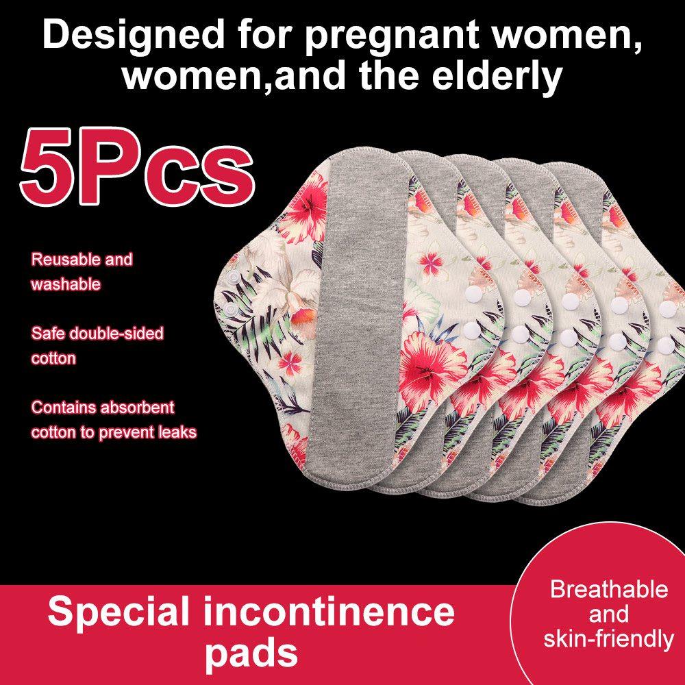 5Pcs 23CM Reusable Sanitary Pads Graphene Panty Liner Breathable Nursing Pad for Women Lady Care