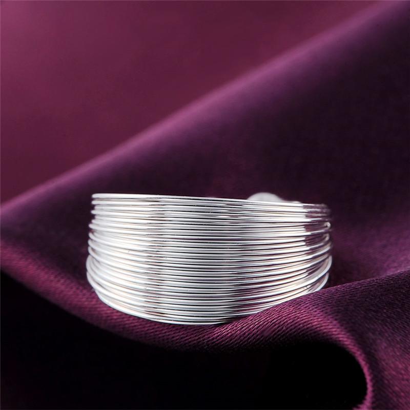 

925 Sterling Silver Multi-line Rings For Women Adjustable Fashion Wedding Engagement Party Gifts Charm Jewelry High Quality resizable