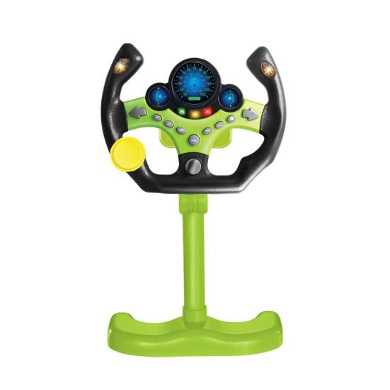 Passenger Seat Steering Wheel Toy with Music Light Kids Car Driving Simulation Wheel Toddlers Pretend Driving Educational Steering Wheel Boys Girls