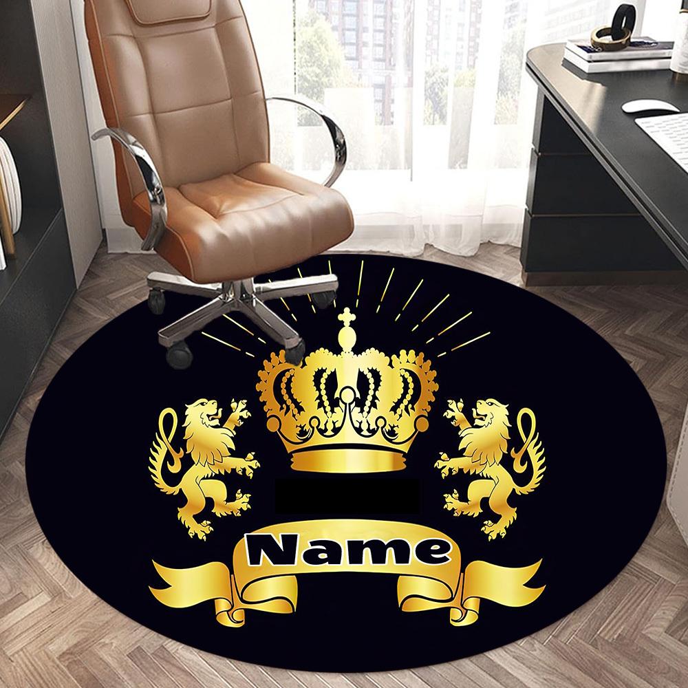 Golden Crown And Lions A Royal Emblem Design Office Carpet Nonslip Carpet Office Chair Mat Design For Home Bedroom Gift Living Roomt6