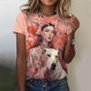 Cartoon Girl Graphic 3D Print Women's T-Shirts Summer O-Neck Short Sleeve T Shirt Y2k Harajuku Tees Casual Tops Female Clothing