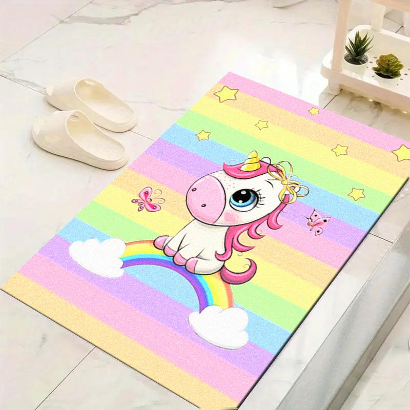 Cartoon Uni-horse Carpet Rug for Living Room Bedroom Home Sofa Decoration,Kids play Non-slip Floor Mat