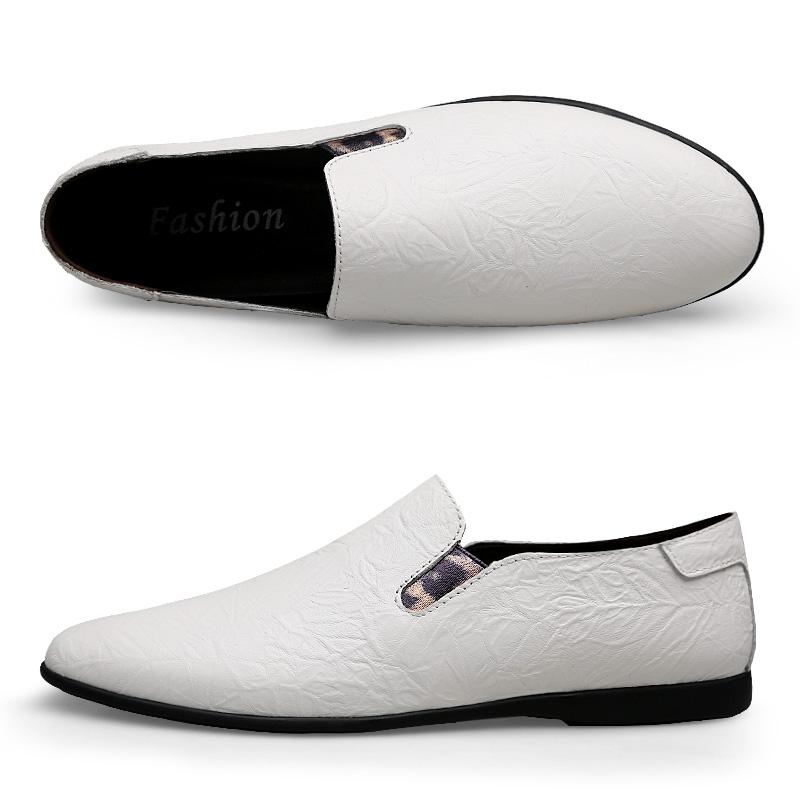 

Модные мужские туфли из натуральной кожи, классические мужские деловые лоферы, мужские повседневные туфли без застежек, мокасины, удобная офисная обувь на мягкой подошве 45 белый